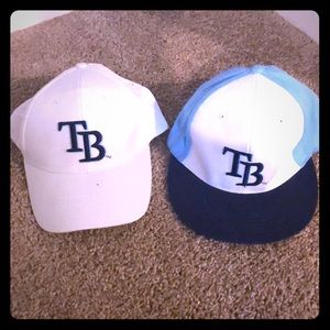 2 New Tampa Bay Rays Snapback Ball Cap Hats